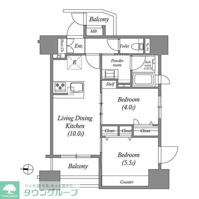 ACP RESIDENCE 中野新橋(2LDK/6階)の間取り写真