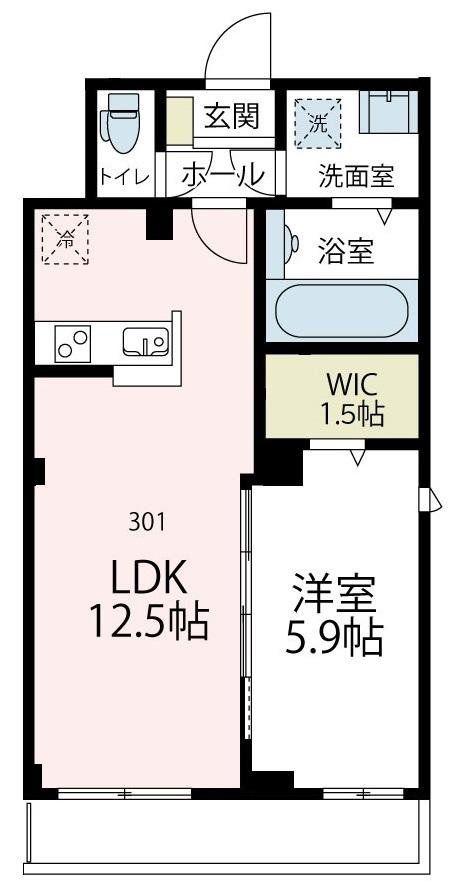 コーポ安岡II(1LDK/3階)の間取り写真