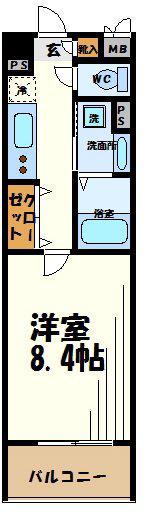 クレストI(1K/3階)の間取り写真