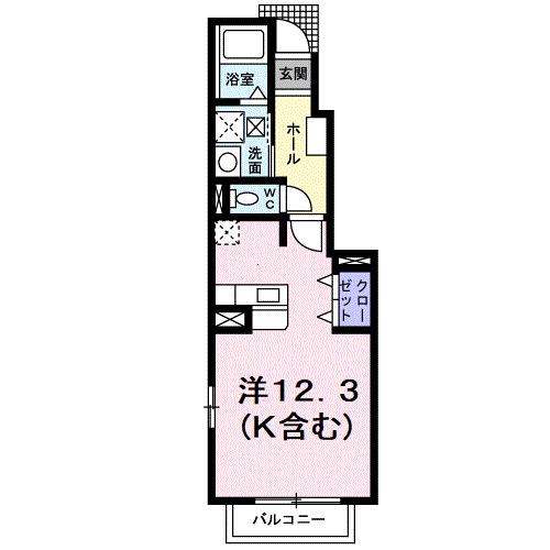 サンシャイン(ワンルーム/1階)の間取り写真