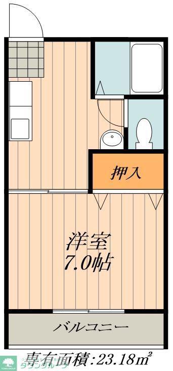 ハイツ裕望(1K/2階)の間取り写真