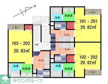 BELEZA七里(1K/2階)の間取り写真