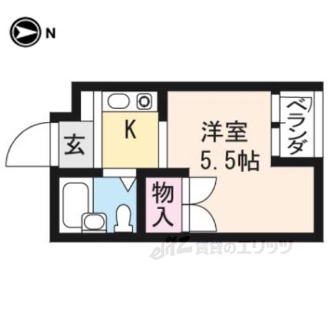 プラネシア中立売(ワンルーム/3階)の間取り写真