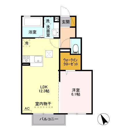 グラン・ヴィラージュウエスト(1LDK/1階)の間取り写真