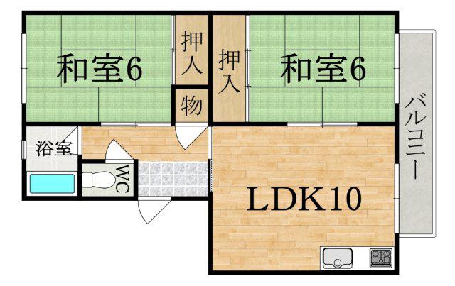 グリーンハイツ(2LDK/3階)の間取り写真
