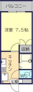 ハイツNK(1K/2階)の間取り写真