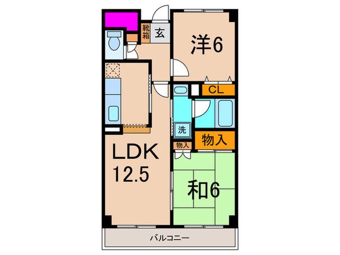 サンボナール鷺沼(2LDK/2階)の間取り写真