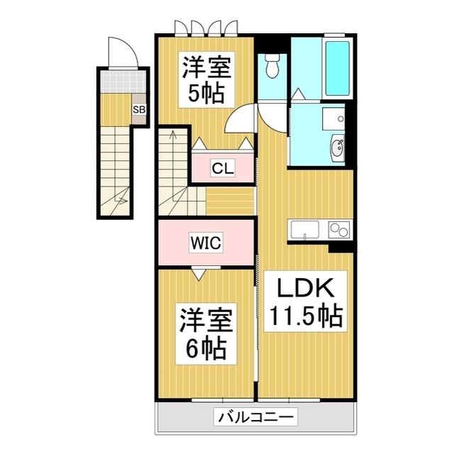 メゾン・コンフォール(2LDK/2階)の間取り写真