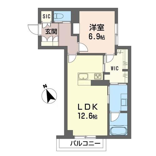 クオリスタ天神町(1LDK/1階)の間取り写真
