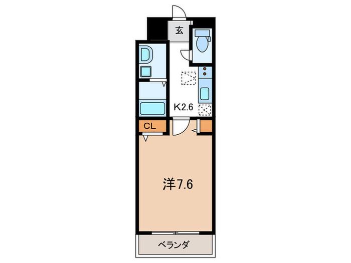 オーサム ヴィレッジ 京都桂(1K/1階)の間取り写真