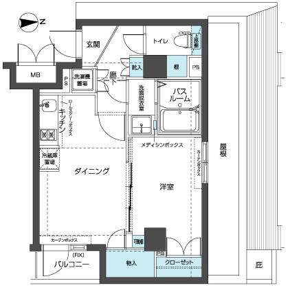 フェニックス東高円寺(1DK/7階)の間取り写真