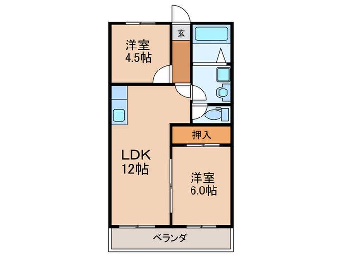 TB.BLD(2LDK/2階)の間取り写真
