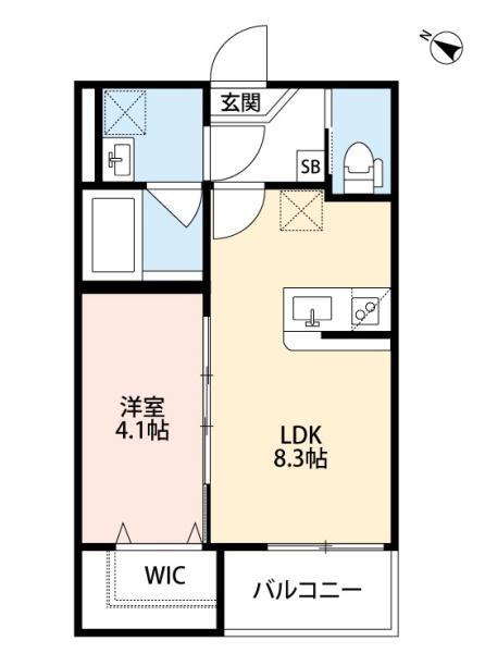 ネクストユウ(1LDK/1階)の間取り写真