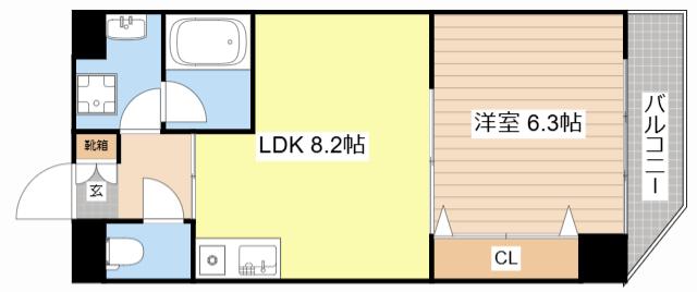 アジェンダ(1LDK/3階)の間取り写真