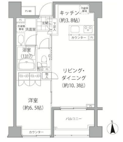 エーデル練馬(1LDK/6階)の間取り写真