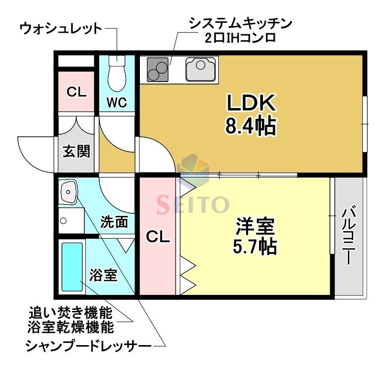 DEAR COURT SONE(1LDK/3階)の間取り写真