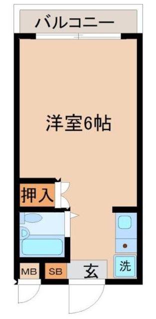 メゾンフローラル(ワンルーム/2階)の間取り写真