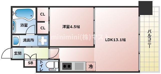 プレジオ森之宮(1LDK/8階)の間取り写真