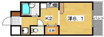 ノースビレッジIII(1K/3階)の間取り写真