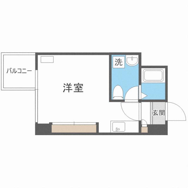 レジデンス札幌北18条(ワンルーム/11階)の間取り写真