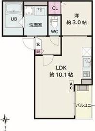 JACK SHOHOV(1LDK/3階)の間取り写真