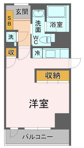 FLOS静岡本通(ワンルーム/7階)の間取り写真