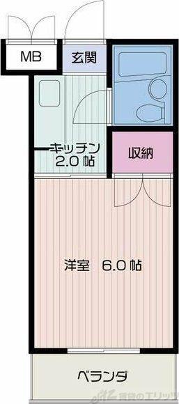 キーウエストクラブ(1K/2階)の間取り写真
