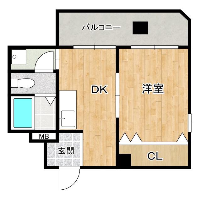 サンビラ大手前(1DK/7階)の間取り写真