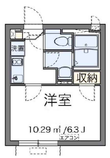 クレイノクラウドIII本郷(1K/3階)の間取り写真