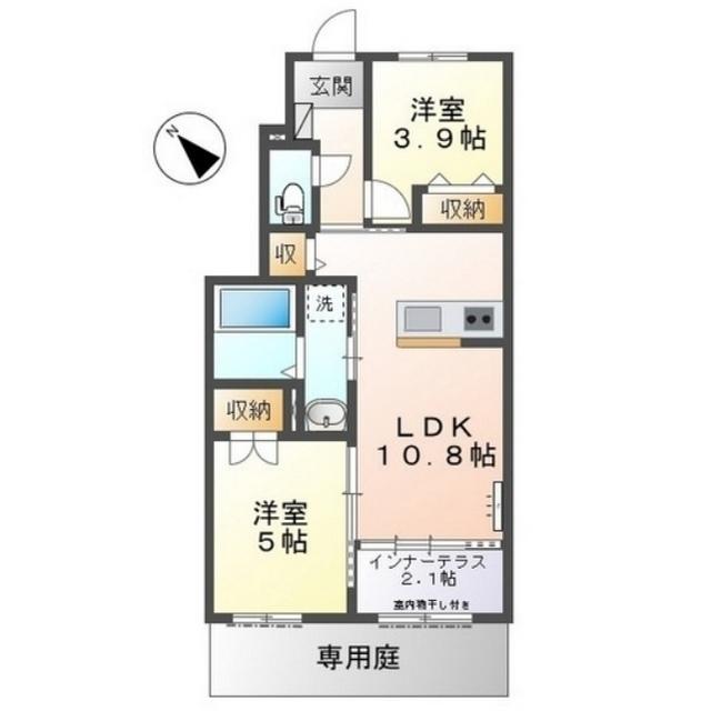 静岡鉄道静岡清水線 桜橋駅(静岡) 徒歩15分 2階建 新築(2LDK/1階)の間取り写真