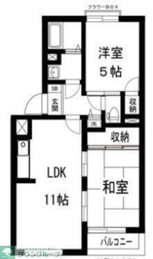 ハイツUU V(2LDK/3階)の間取り写真