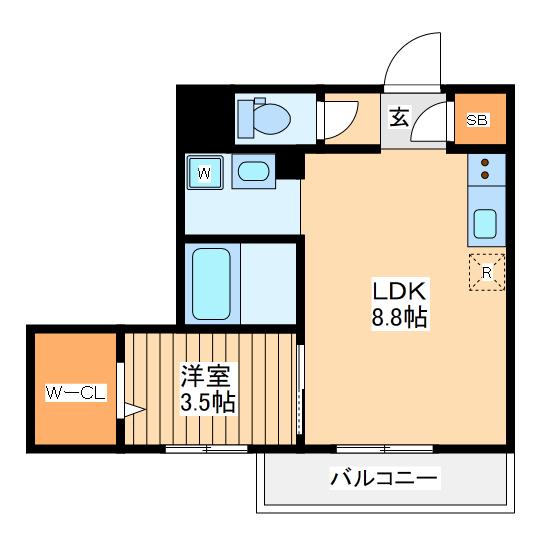 フォーチュン8(1LDK/1階)の間取り写真