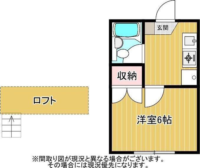 パルティール曲金(1K/2階)の間取り写真