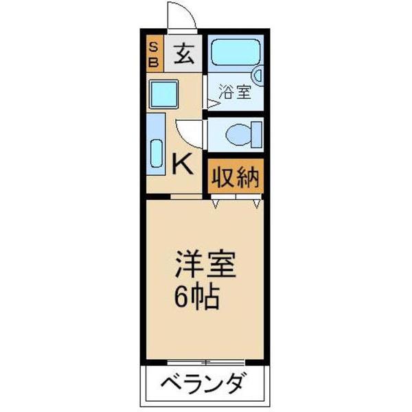フラットAZ(1K/2階)の間取り写真