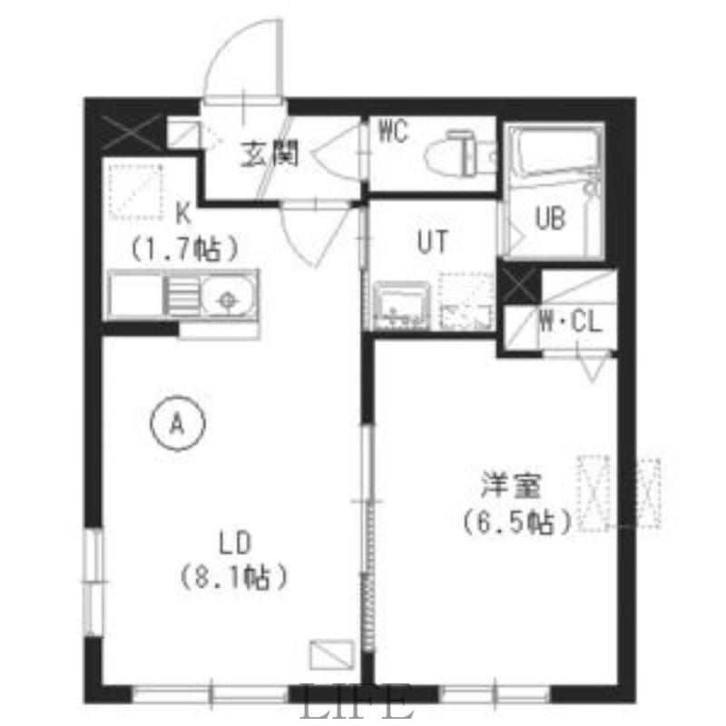 アートレータ本通(1LDK/4階)の間取り写真