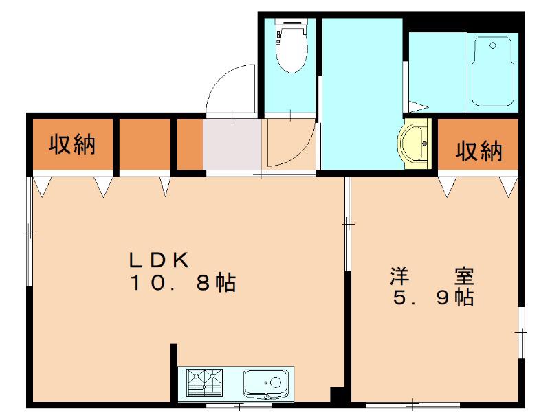 アコール I棟(1LDK/1階)の間取り写真