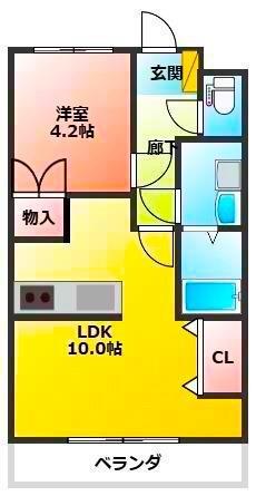 エイトスター大岡(1LDK/2階)の間取り写真