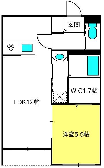 フェリーチェ・1(1LDK/2階)の間取り写真