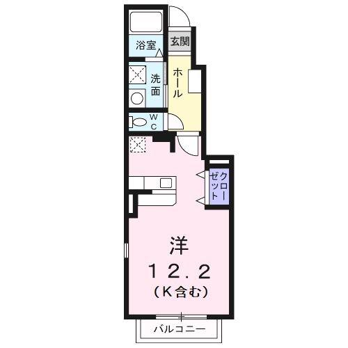 アイリスコートB(1K/1階)の間取り写真