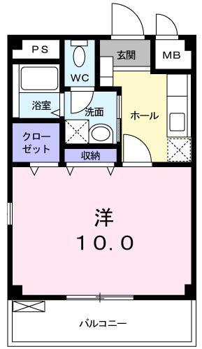 VILLA PLANE II(1K/3階)の間取り写真