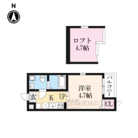 サンライズ十条(1K/2階)の間取り写真