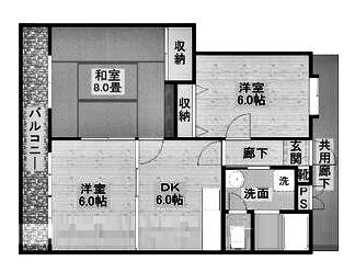 BCASA袖ヶ浦RE-BORN(3DK/4階)の間取り写真
