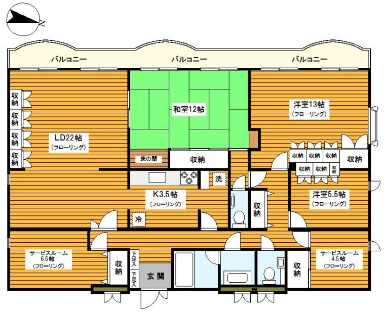 ブルームライフ横浜生麦(3SLDK/5階)の間取り写真