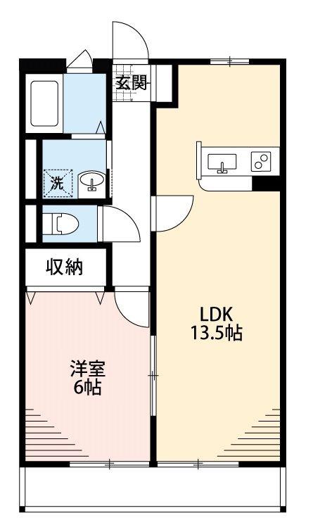 グランドールN・I(1LDK/2階)の間取り写真