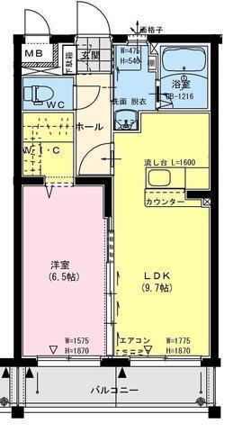 ル レーヴ B(1LDK/2階)の間取り写真