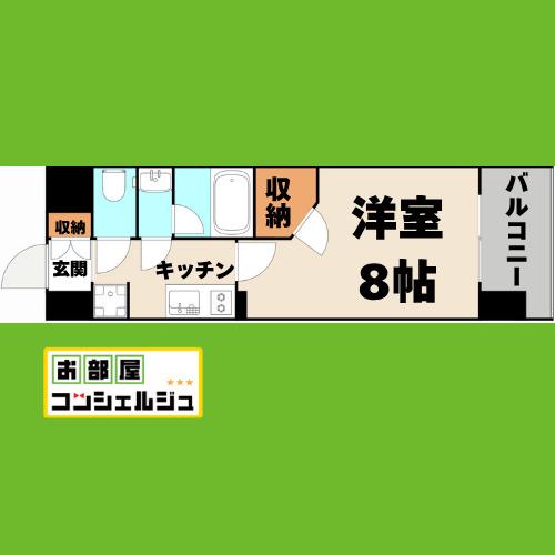 ブランシエスタ泉(1K/5階)の間取り写真