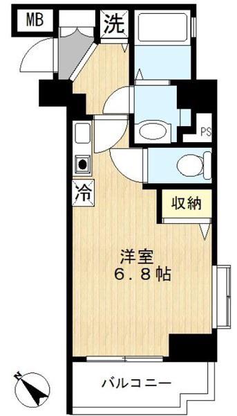 STUDIO EF(ワンルーム/1階)の間取り写真