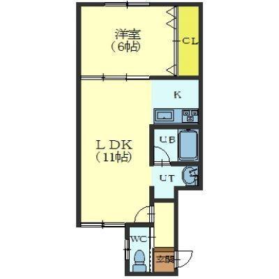 コーポニッタ(1LDK/2階)の間取り写真