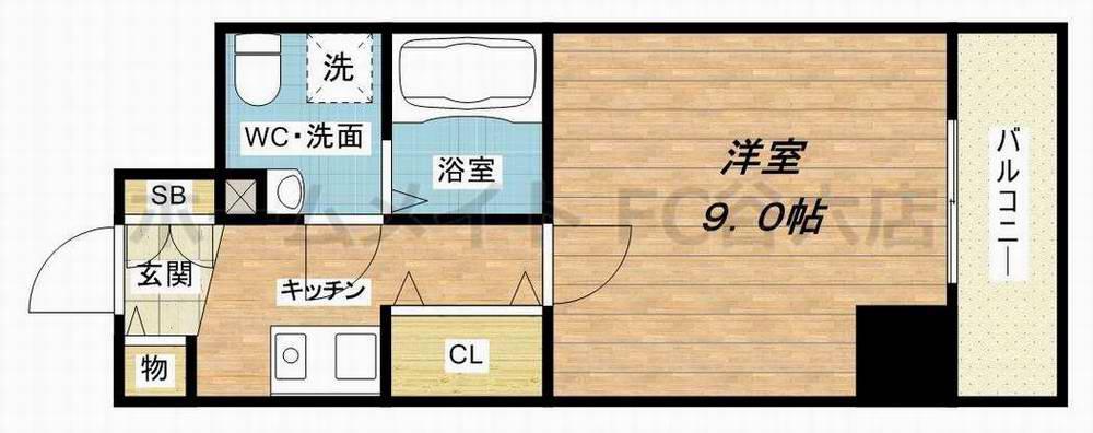 プラディオ天満セレニテ(1K/5階)の間取り写真