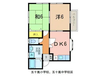 パルクII(2DK/2階)の間取り写真